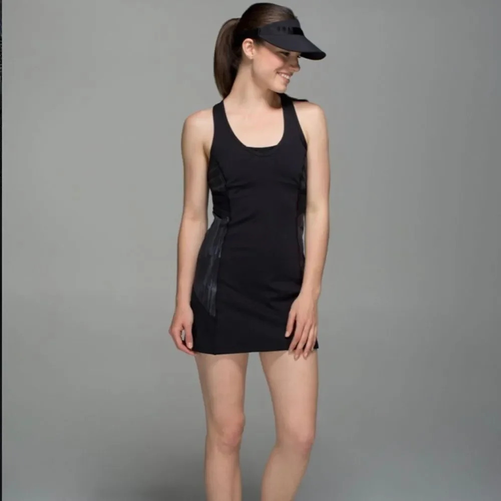 Lululemon sz 6 Ace Dress scratch match black multi excellent pre owned
